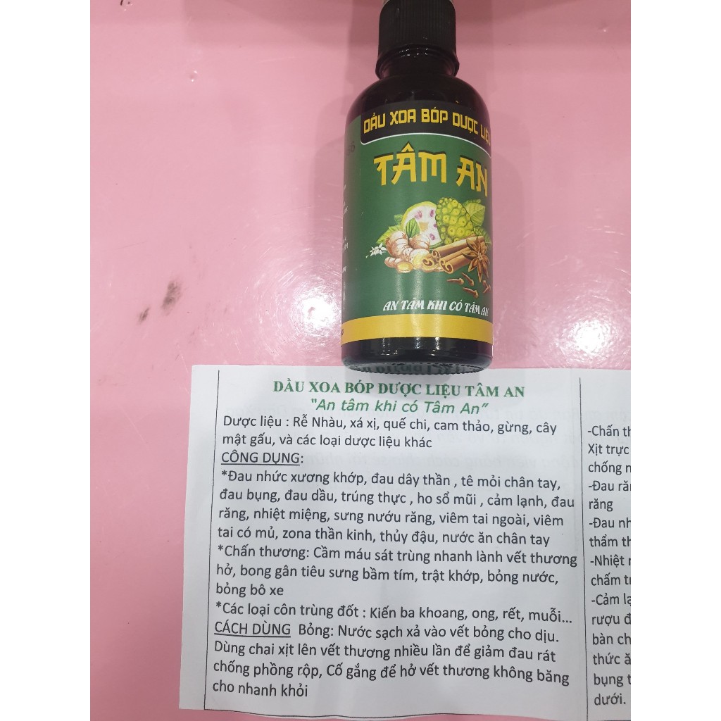 Dầu xoa bóp dược liệu trái nhàu Tâm An 50ml chính hãng