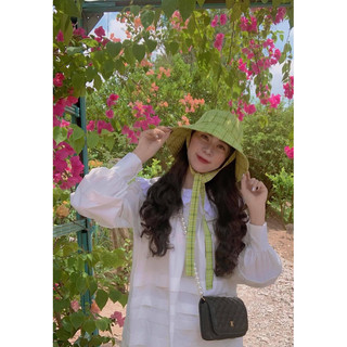 Mũ Nón Vành Rộng Bucket Gấp Gọn Sọc Tartan _ Taffy Candy Hat KoiKooi