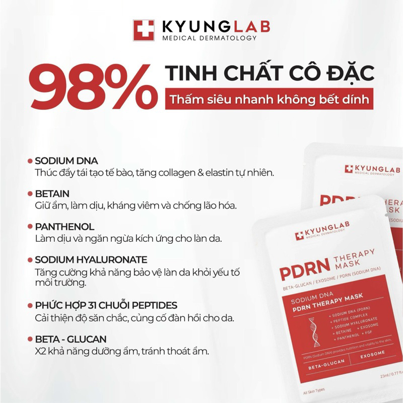 Combo 10-20 miếng mặt nạ KyungLab PDRN therapy Mask (23ml/miếng) - hạn 2028 Hàn Quốc  IS331