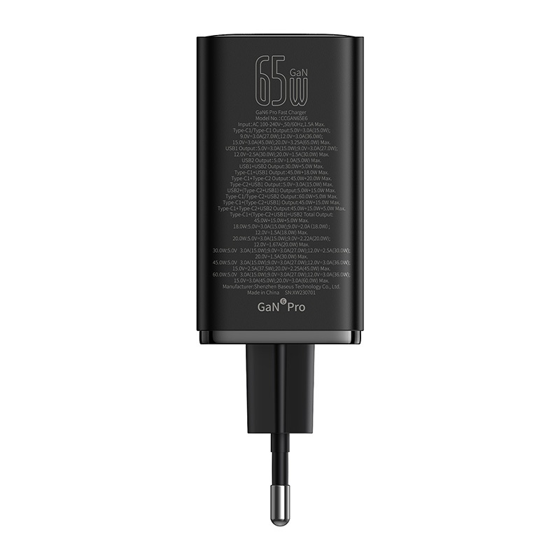 Ảnh Bộ sạc nhanh đa năng Baseus GaN6 Pro 2C+2U 65W EU 4