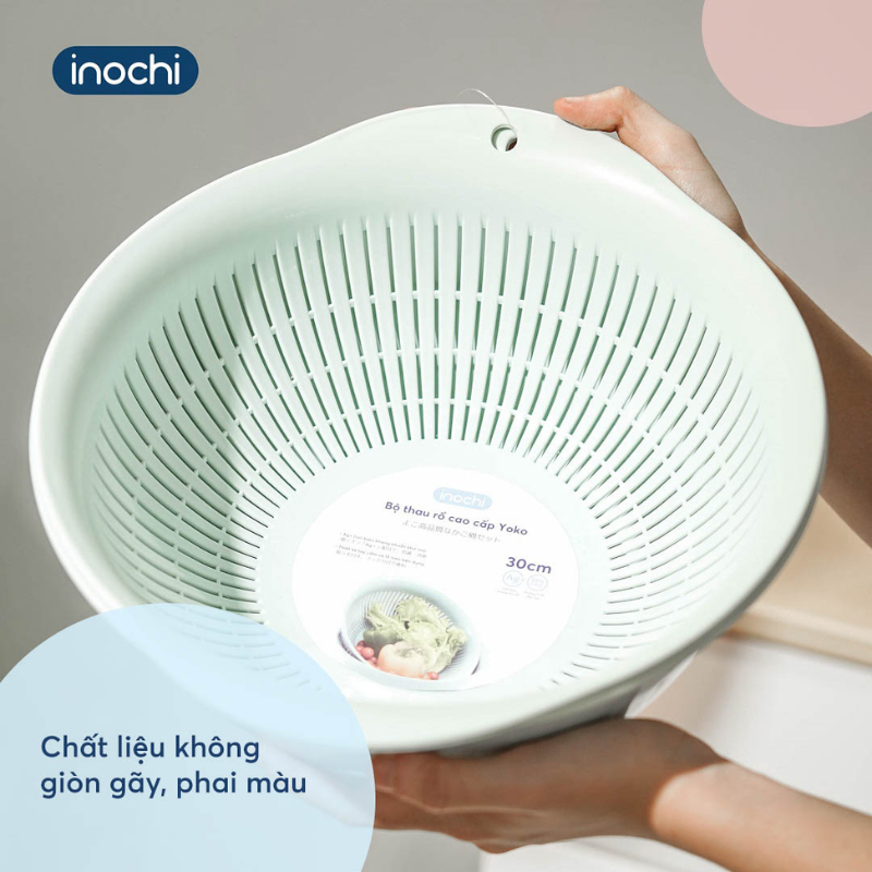 [KHUYÊN DÙNG] Bộ thau rổ cao cấp INOCHI dày dặn, nhiều size tiện dụng