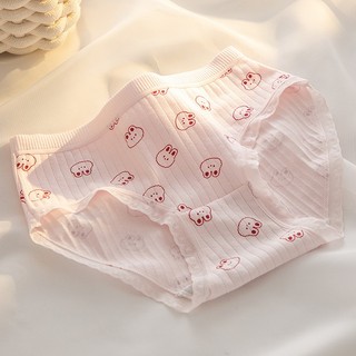 Quần lót nữ cotton màu hồng nhẹ nhàng họa tiết dễ thương, đáy kháng khuẩn không cộm King Shop LY-11