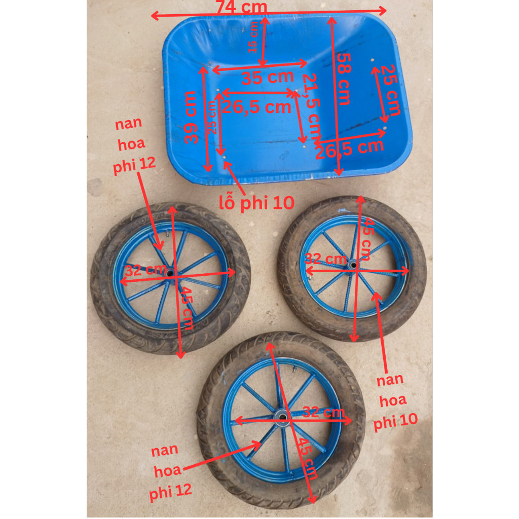 Máng xe rùa , bánh xe rùa , vành xe rùa , phụ kiện xe rùa . | Shopee ...