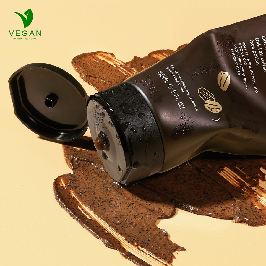 Ảnh Bộ 3 Cà phê Đắk Lắk tẩy da chết cocoon: Cơ thể 200ml + Da mặt 150ml + Son môi 5g 4