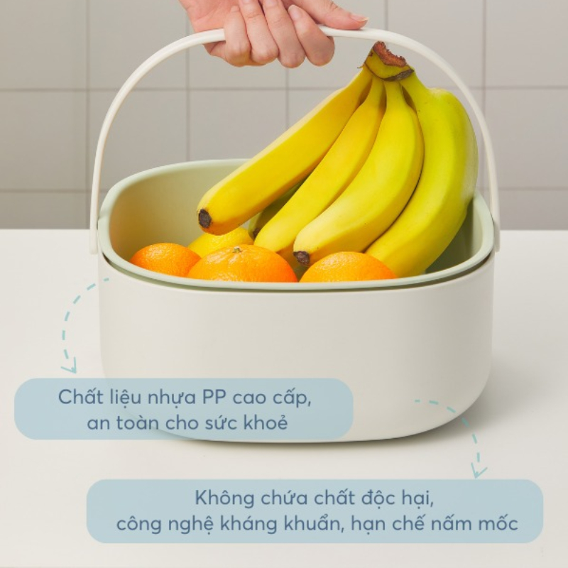 Bộ thau rổ có quai xách Yoko 27cm Inochi (tiêu chuẩn Nhật Bản)
