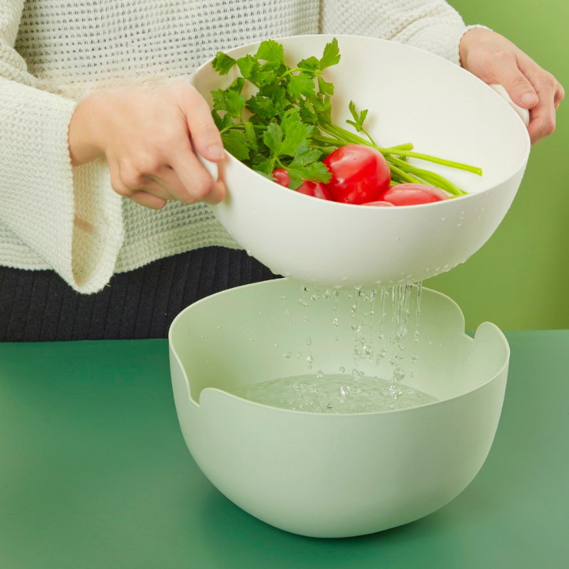 Bộ thau rổ tròn Yoko 26cm tiêu chuẩn Nhật Bản tiện lợi, bền, đẹp chính hãng Inochi