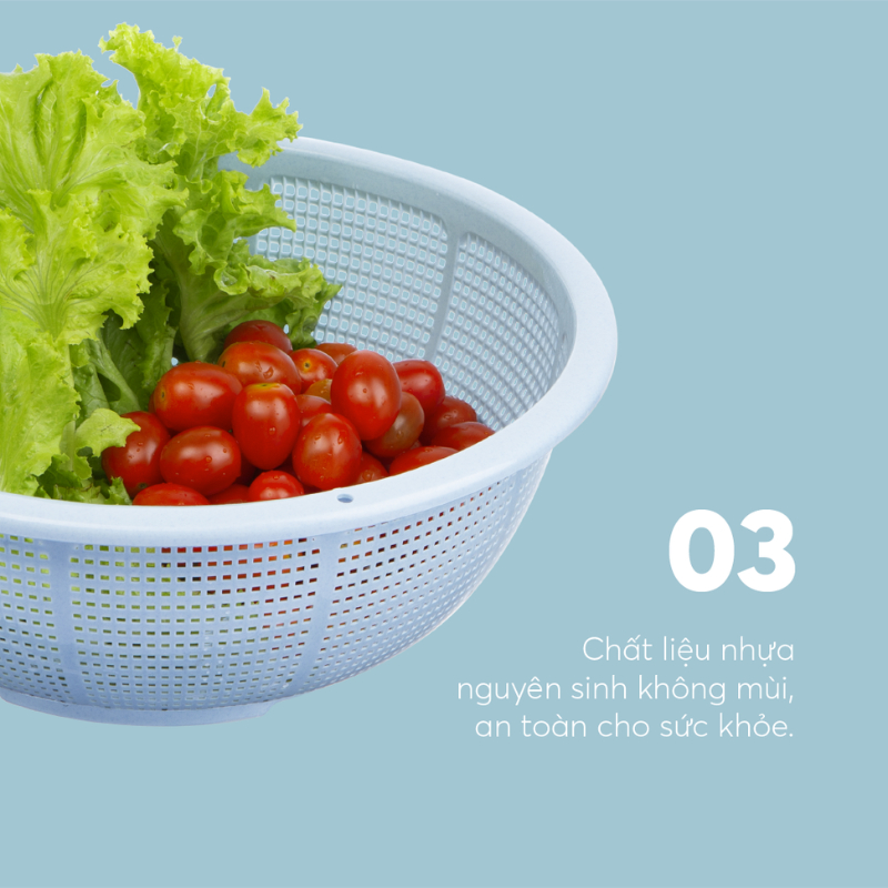 Rổ nhựa tròn Inochi size 30cm chất lượng Nhật Bản, đa năng cao cấp