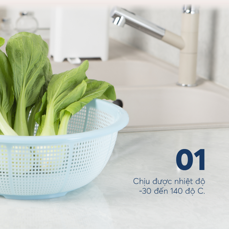 Rổ nhựa tròn Inochi size 30cm chất lượng Nhật Bản, đa năng cao cấp