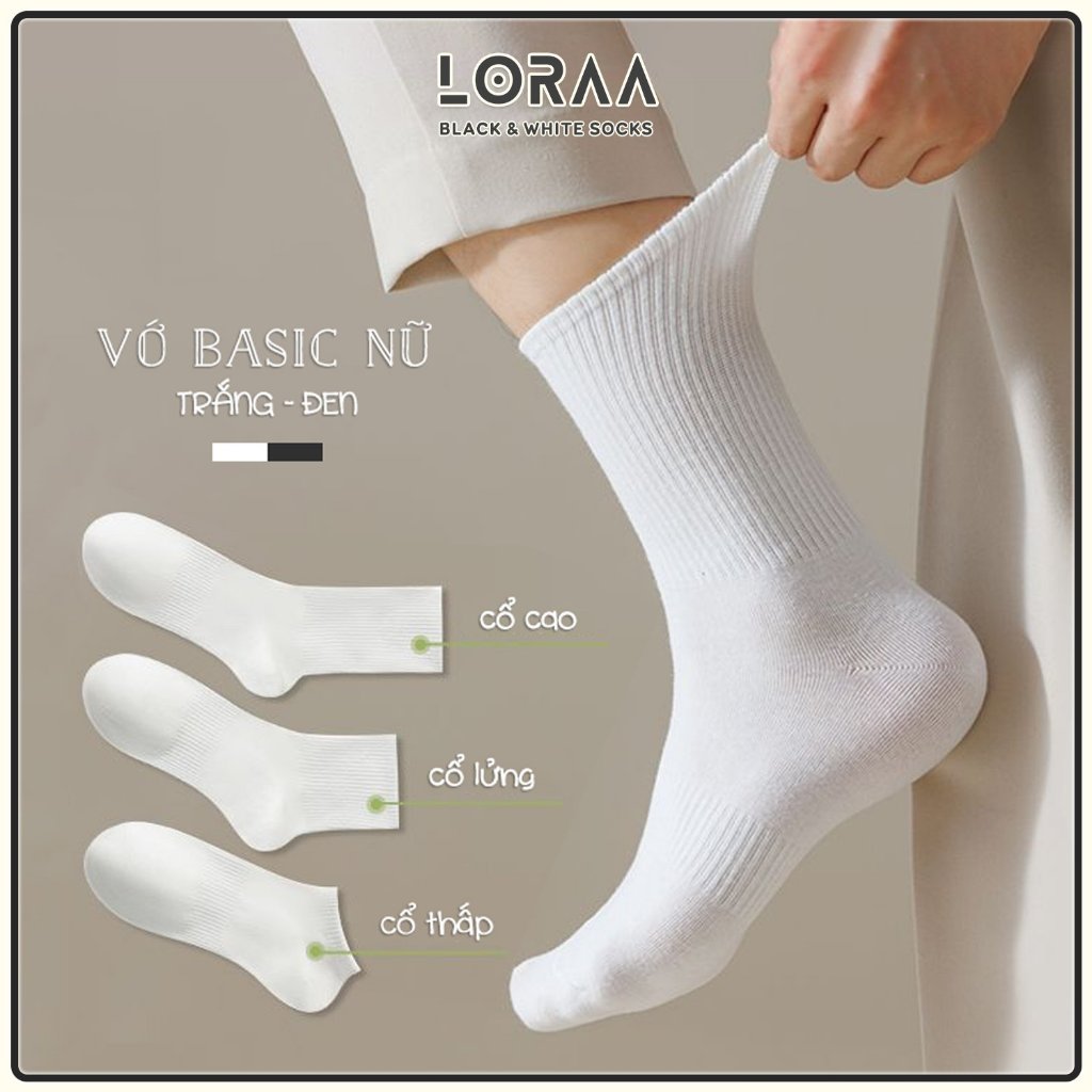 Tất vớ cổ cao, cổ lửng, cổ ngắn chất liệu cotton thoáng khí chống hôi ...