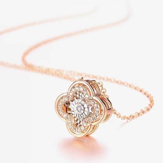 Dây chuyền mạ vàng ý LAMY Clover Natural South Africa Diamond Silver Necklace DN002