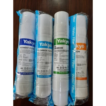 Combo 4 lõi lọc RO Yakyo không tạo khoáng (lõi lọc thô, lõi carbon đầu, lõi RO, lõi bost carbon)