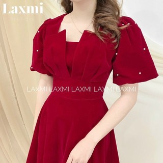 Đầm Nữ Dự Tiệc Dáng Xòe Đính Cườm Có 2 Lớp 2 Màu Xinh Xắn