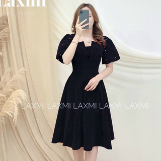 Đầm Nữ Dự Tiệc Dáng Xòe Đính Cườm Có 2 Lớp 2 Màu Xinh Xắn