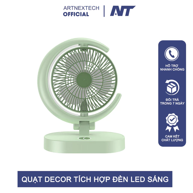 Quạt Tích Điện Để Bàn Hình Trăng Khuyết - Quạt Mini Gấp Gọn Có Đèn Led Pin Siêu Khỏe Cổng Sạc USB Tiện Lợi Mới 2026