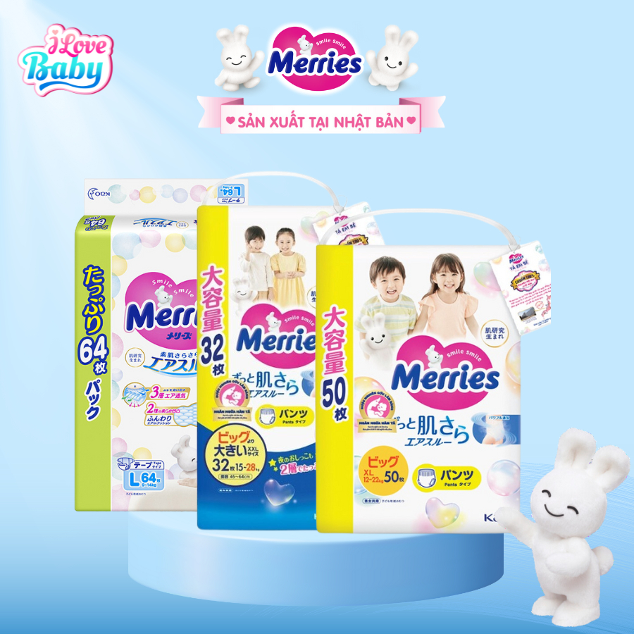Tả Dán/Quần Merries JUMBO Chính Hãng Kao VN Đủ size M, L, XL, XXL ...