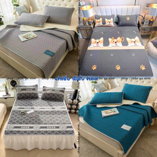 Chiếu điều hòa kèm 2 vỏ gối mềm mát mùa hè trải giường trải sàn