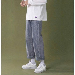 Quần jean baggy nam Xanh Đen RETRO ống rộng xuông cạp cao Quần bò nam dáng suông xu hướng Avocado