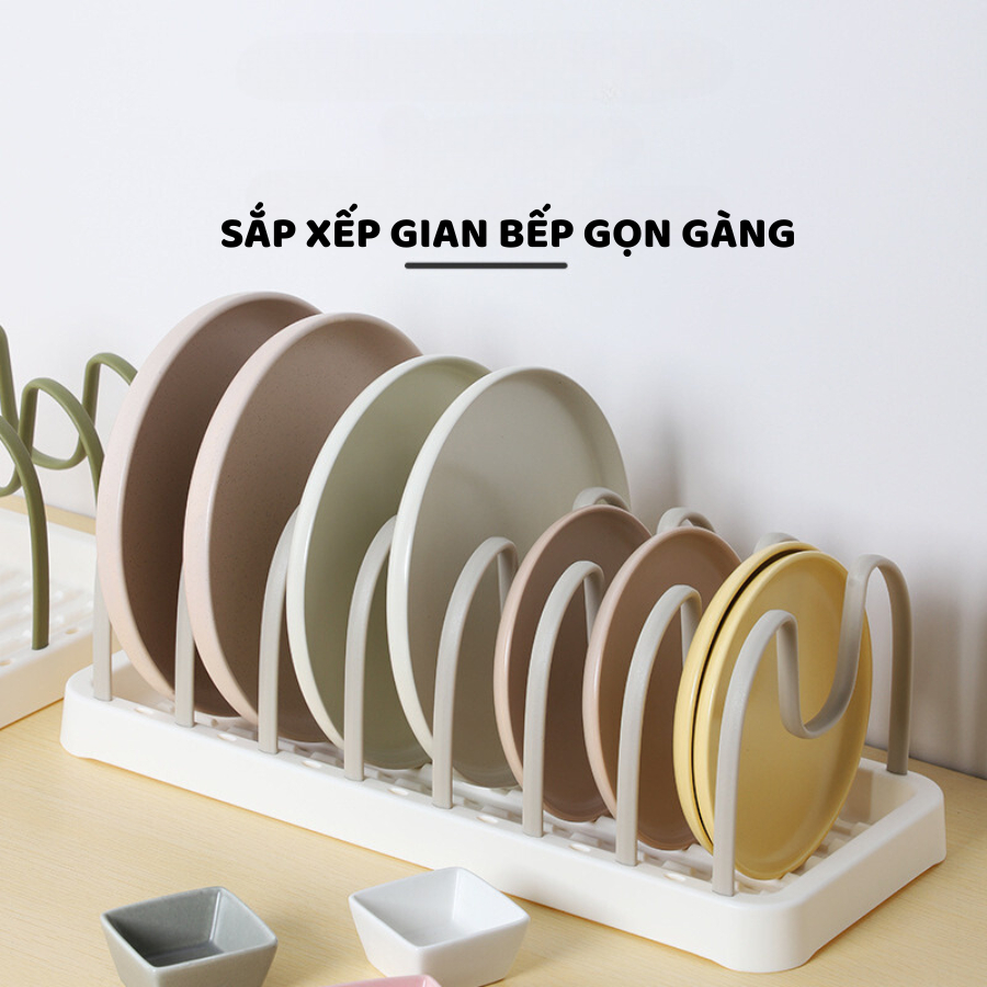 Kệ Cài Nắp Vung, Nồi Chảo Đa Năng Có Thể Điều Chỉnh Khoảng Cách Tùy Ý, Giá Sắp Xếp Đĩa Nhà Bếp