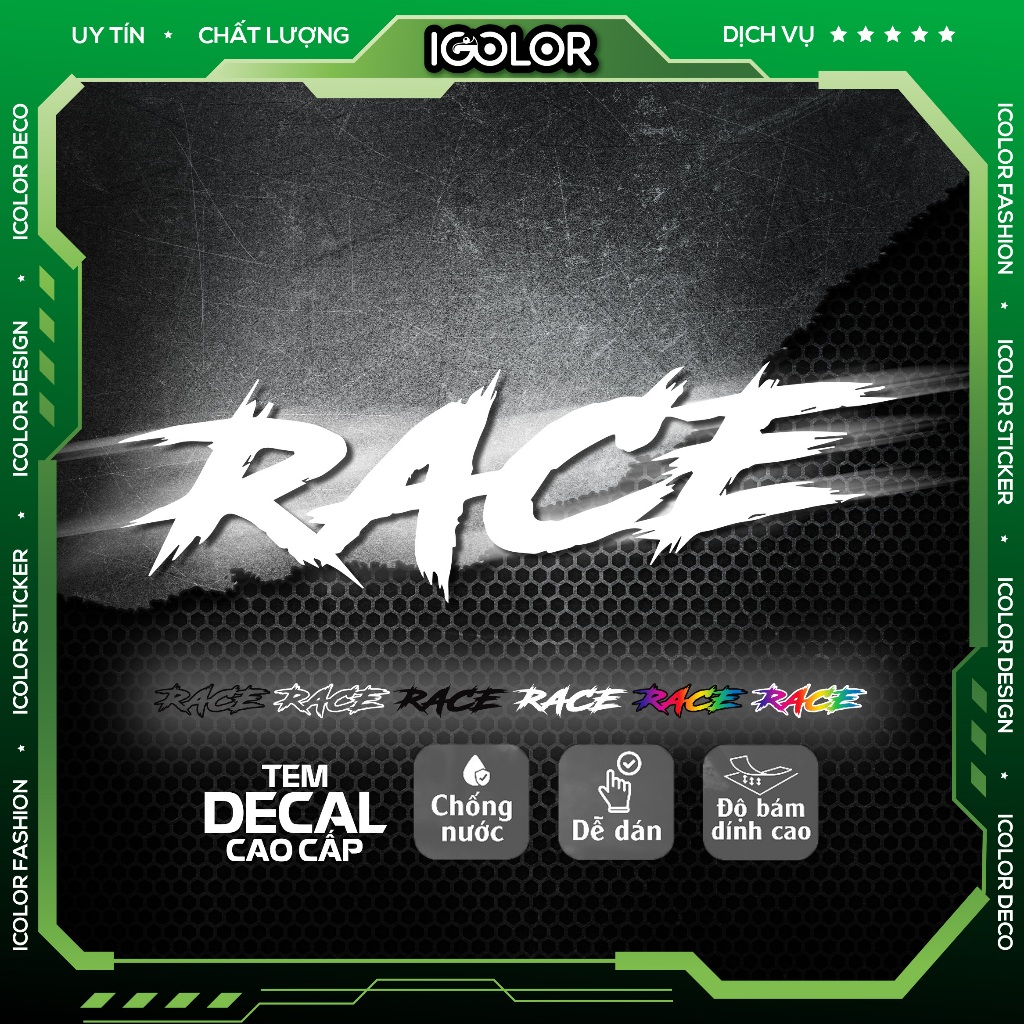 Tem Dán Xe Máy Race, Decal Trang Trí Xe, Sticker Dán Các Vị Trí Trên Xe ...