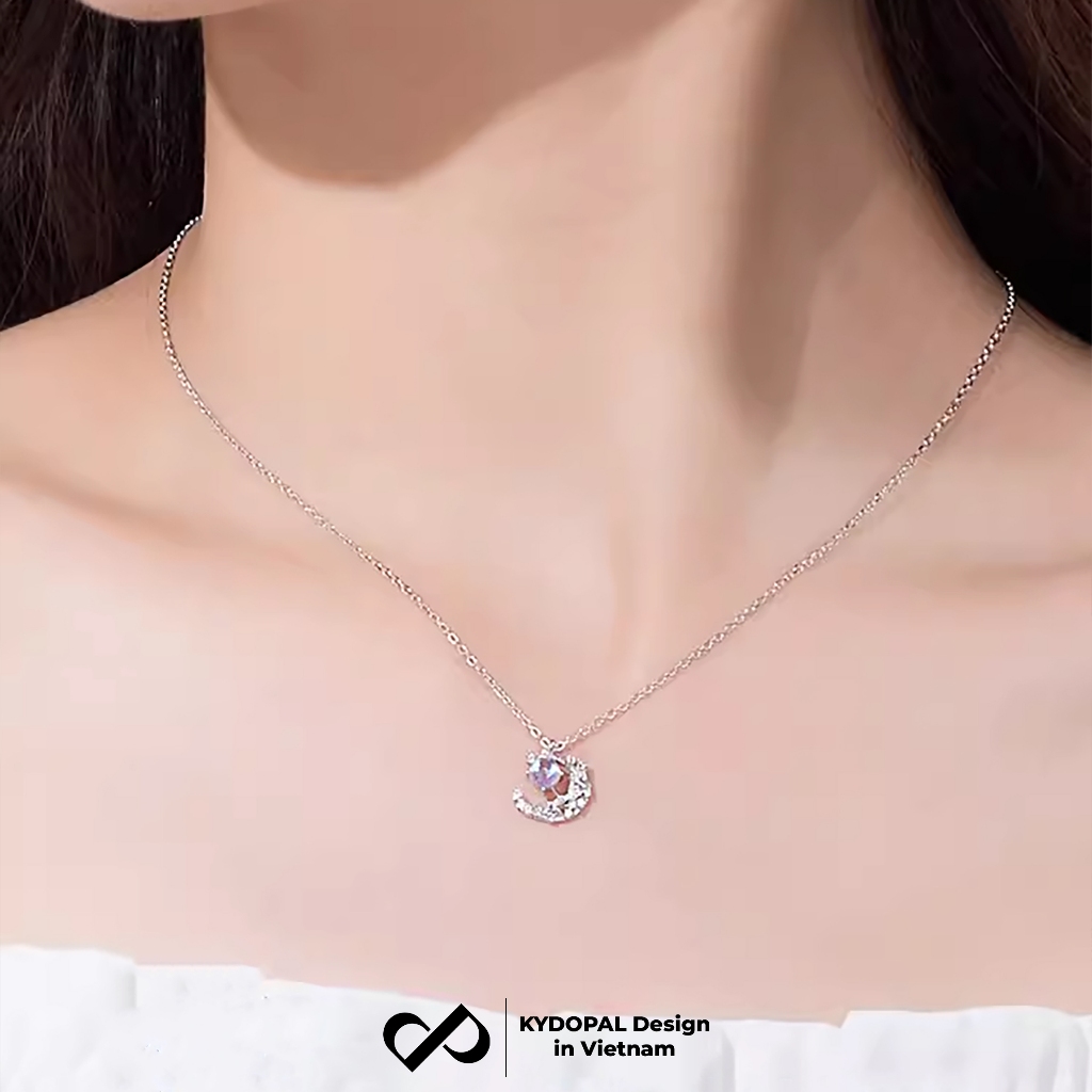 Ảnh Dây chuyền bạc KYDOPAL đính đá cao cấp trang sức bạc nữ cá tính 925 - PAL9B4C7 3