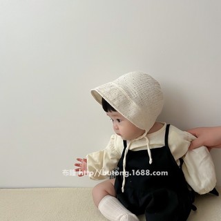 Mũ Ren Viền Hoa 2 Lớp Thoáng Khí Có Dây Sành Điệu Cho Bé