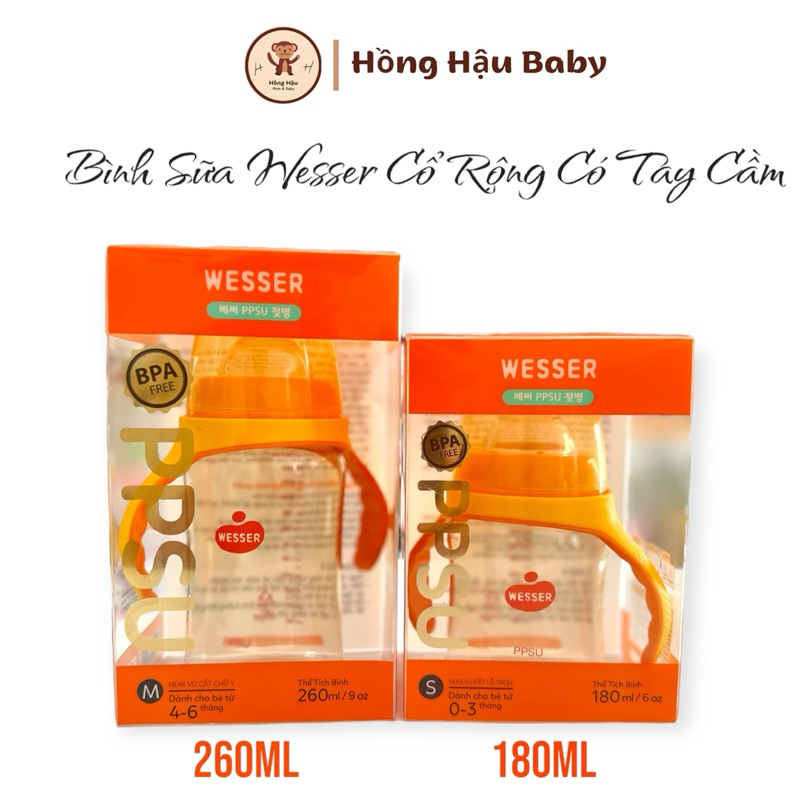 [Chính Hãng] Bình sữa Wesser PPSU Cao Cấp Cổ rộng 180ml 260ml - Cổ Hẹp ...