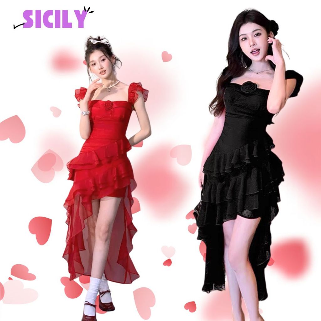 Váy hai dây nữ Đầm nữ tầng bèo cách điệu dáng dài SiciLy VAY402