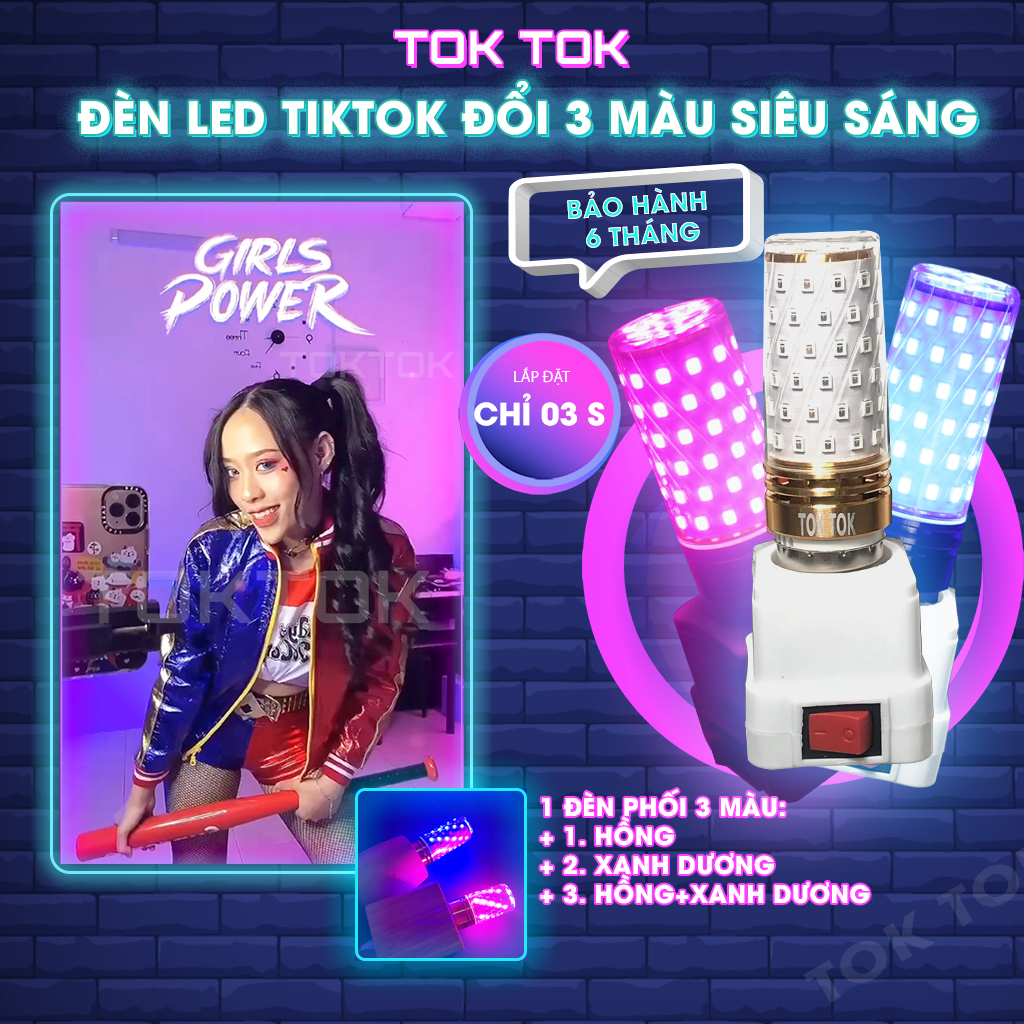 Đèn LED tiktok đổi màu 3 trong 1 đèn led toktok cực đẹp bền xịn