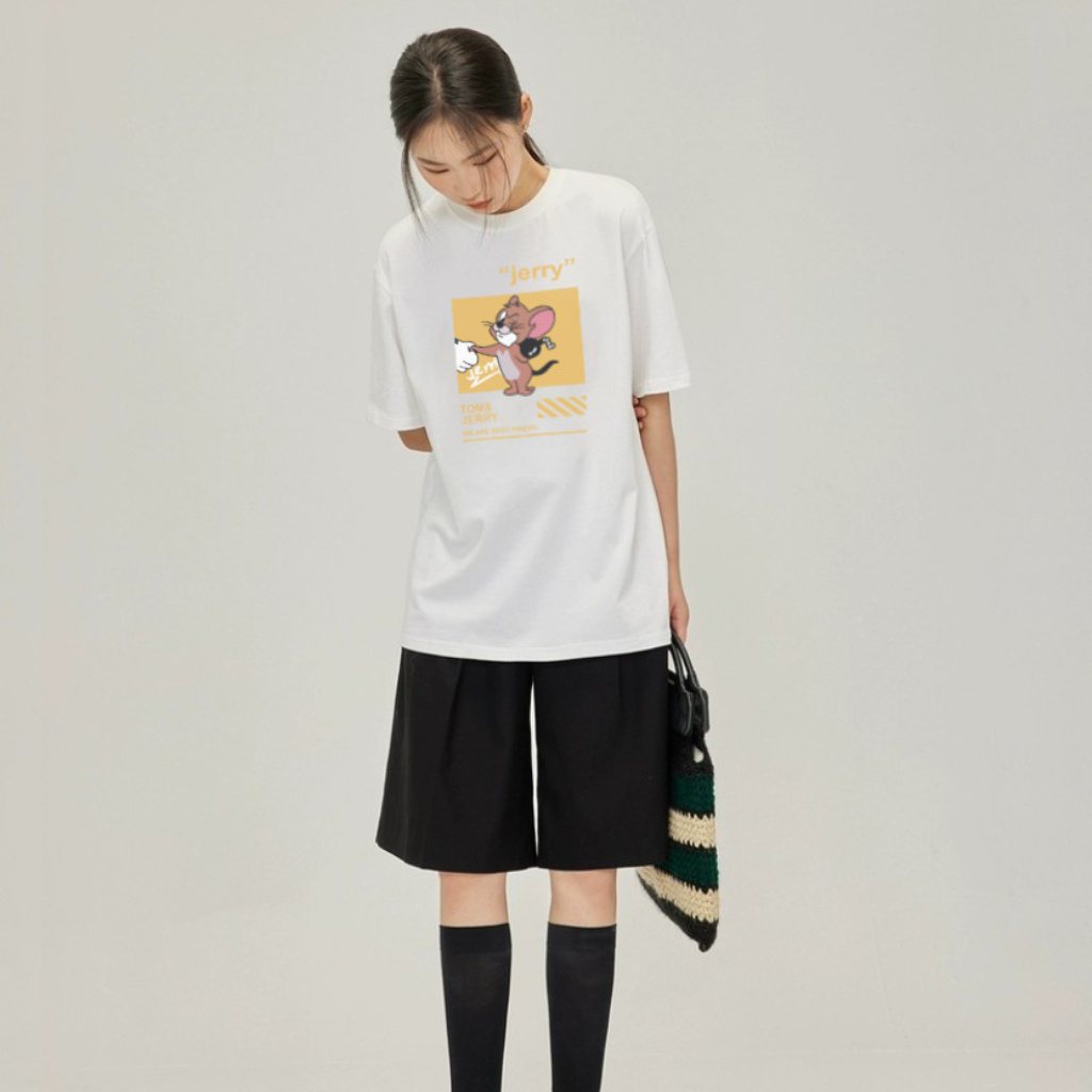 Áo thun Oversize Cotton tay rủ chuột Logitech