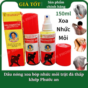 (Date 2027) Dầu Xoa Bóp Phước An Trật Đả Thấp Khớp 150ml Dạng Xịt Chính Hãng- xoa bóp nhức mỏi