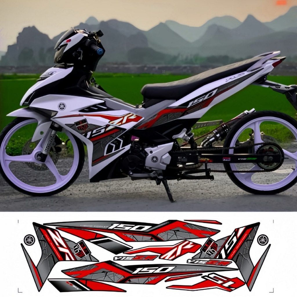 Tem rời EXCITER 150 mẫu Y15ZR, cao cấp, chất liệu in PPF, chống nước, không phai màu, thích hợp nền trắng