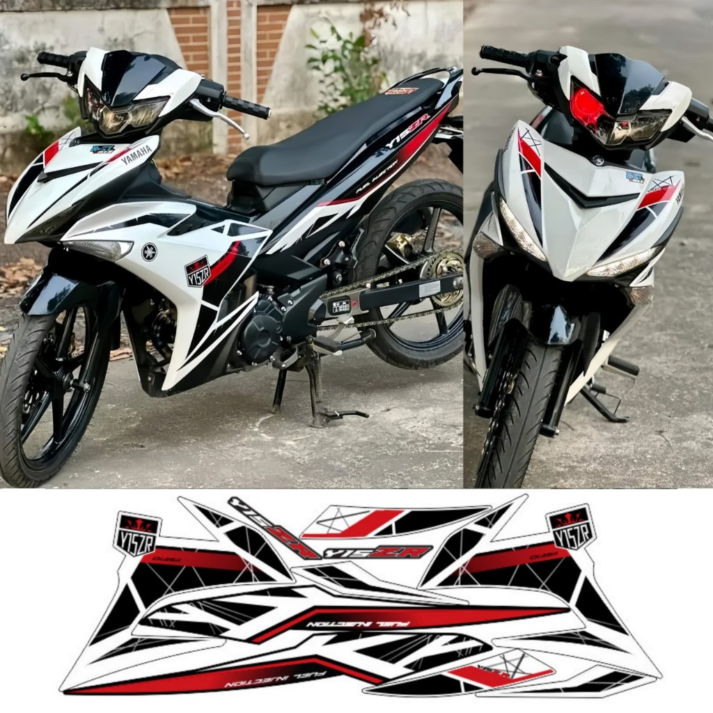 Tem rời EXCITER 150 mẫu Y15ZR, cao cấp, chất liệu in PPF, chống nước, không phai màu, thích hợp nền trắng