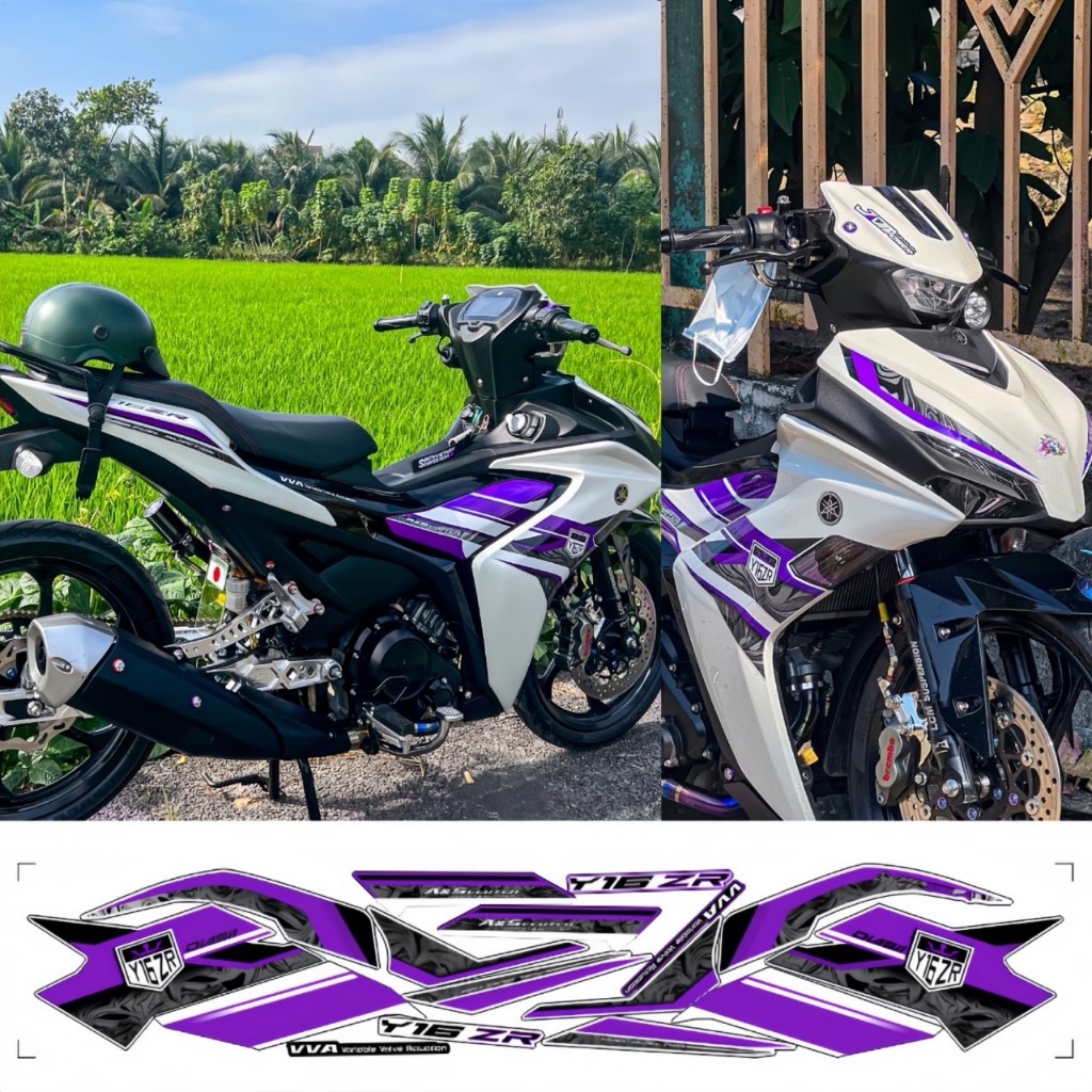 Tem rời EXCITER 155 mẫu Y16ZR, cao cấp, chất liệu in PPF, chống nước, không phai màu, thích hợp nền trắng