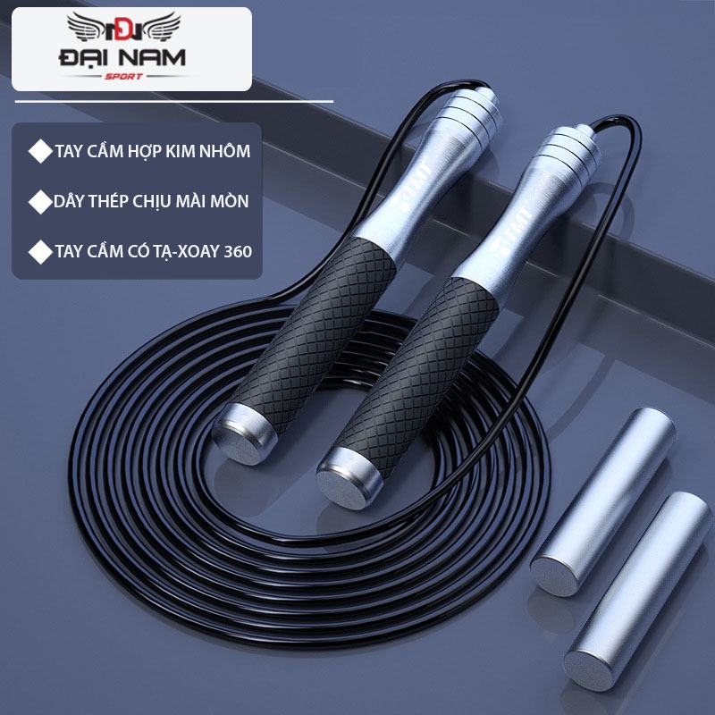 Ảnh Dây Nhảy Tập Gym TMT13 Lõi Thép Bọc Nhựa PVC Tích Hợp Tay Cầm Có Tạ Cao Cấp Đại Nam Sport 1