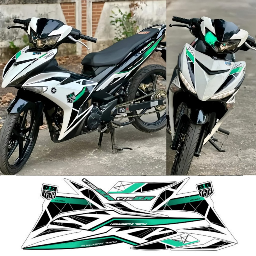 Tem rời EXCITER 150 mẫu Y15ZR, cao cấp, chất liệu in PPF, chống nước, không phai màu, thích hợp nền trắng
