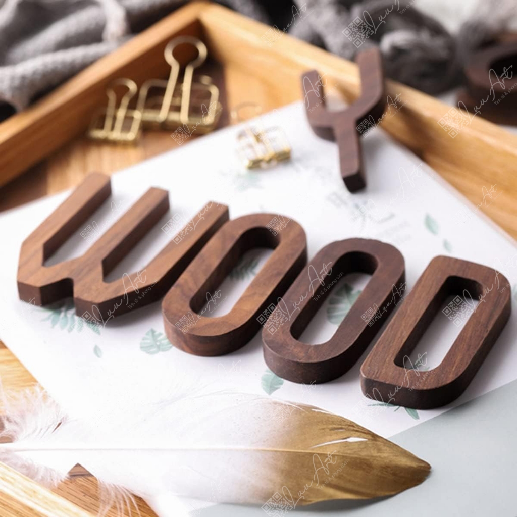 Chữ gỗ decor trang trí, chữ gỗ dán tường được thiết kế giản bằng chất ...