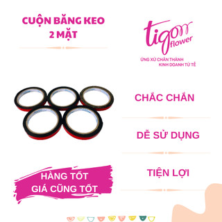 5 cuộn băng keo xốp 2 mặt để gắn trái cây màu xanh/đỏ 1cmX2m - chắc chắn, tiện lợi (ĐƯỢC ĐỒNG KIỂM)