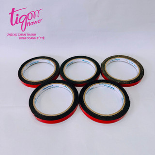 5 cuộn băng keo xốp 2 mặt để gắn trái cây màu xanh/đỏ 1cmX2m - chắc chắn, tiện lợi (ĐƯỢC ĐỒNG KIỂM)