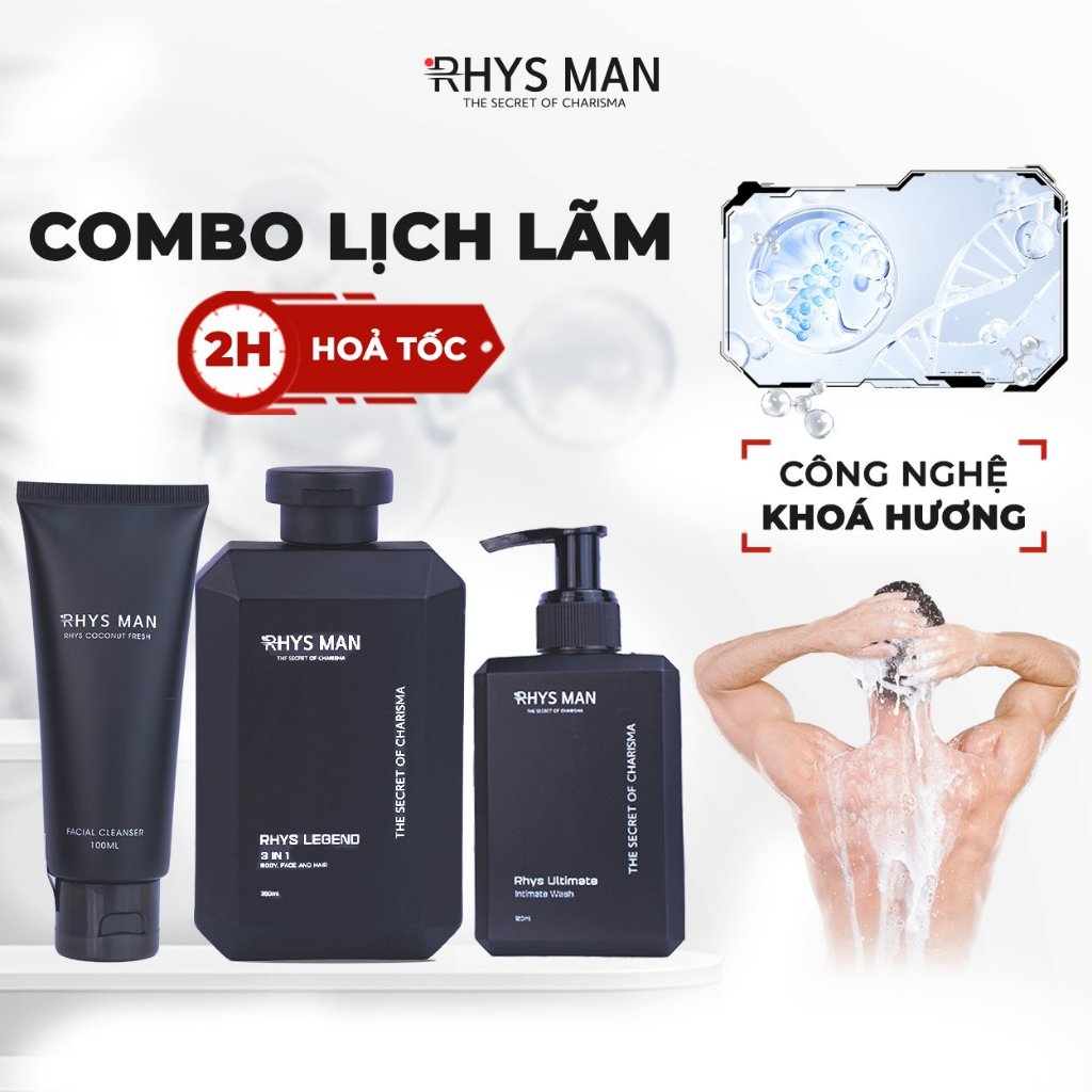 Combo Sữa tắm gội nam 3in1 350ml & Sữa rửa mặt nam 100ml & Dung dịch vệ ...