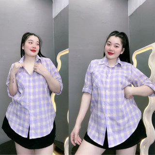 Áo sơ mi NHỎ CLOTHING bigsize nữ tay dài cổ bẻ họa tiết sọc form rộng tà bầu chất linen thô mềm mát xinh xắn SM161