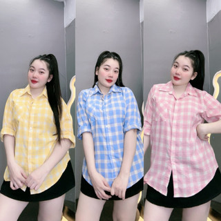Áo sơ mi NHỎ CLOTHING bigsize nữ tay dài cổ bẻ họa tiết sọc form rộng tà bầu chất linen thô mềm mát xinh xắn SM161