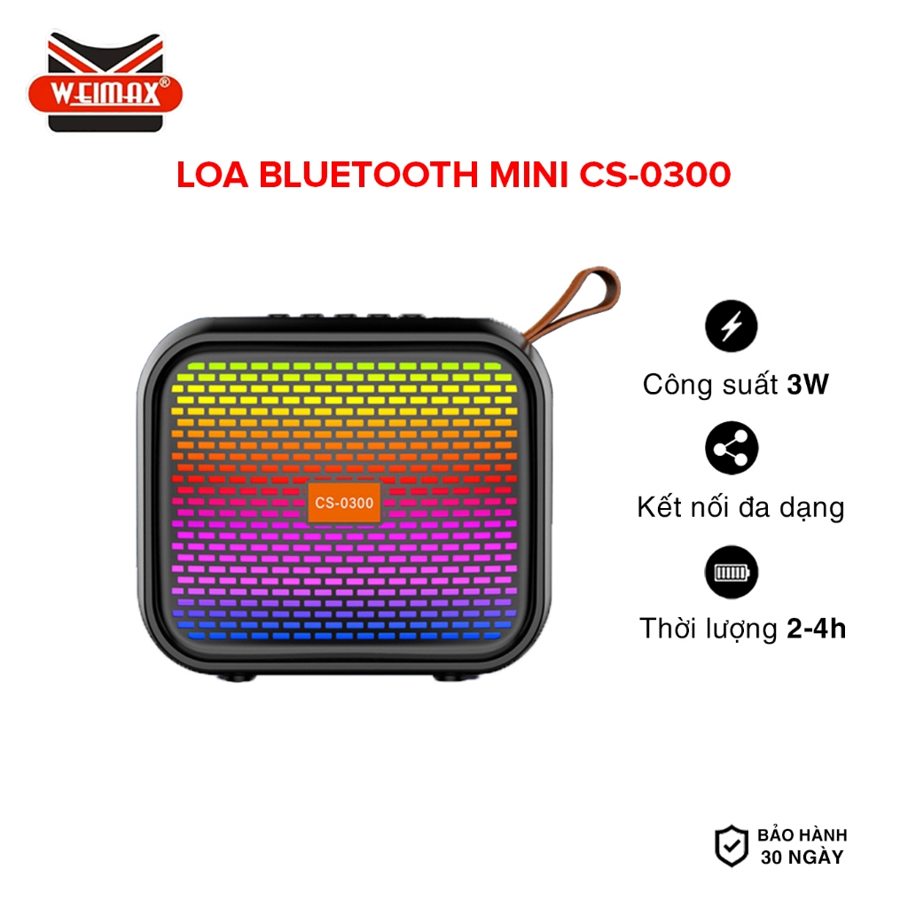 Loa Bluetooth CS-0300 - Âm Thanh Box Stereo , Bass Mạnh - Hiệu Ứng Đèn ...