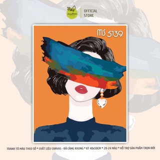 Tranh tô màu số hóa Madoca có khung 40x50cm Cô Gái sang chảnh T5139