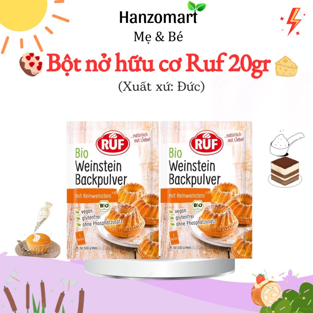 Bột nở hữu cơ cho bé Ruf / Bột nở hữu cơ Biovegan hanzomart