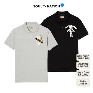 Áo Polo Gấu/Thỏ Bông Soul of a Nation Unisex có cổ Basic vải cá sấu Pique Cotton, chỉn chu - SOUL OF A NATION