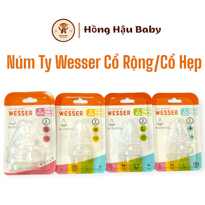[Chính Hãng] Núm Ty Wesser Cổ Rộng / Cổ Hẹp S/M/L/+ (2cái/vĩ) | Shopee ...