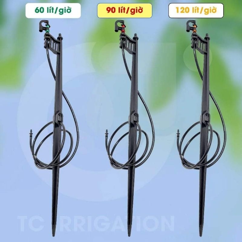 Combo Bộ béc G5 đầy đủ Cọc , béc+ nối 6mm  ,  ron nối tuỳ chọn chân kết nối và béc TUỲ CHỌN CÓ RON CAO SU HOẶC KHÔNG