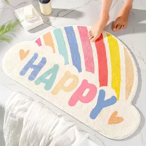 Thảm lau chân lông cừu thấm hút nước thảm trải sàn chống trơn trượt thảm chân decor phòng ngủ tiệm spa đồ chùi chân đẹp