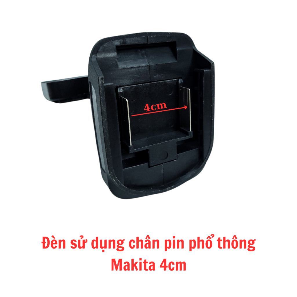 Đèn pin led có cổng USB, đèn pha led dùng chân pin phổ thông makita 4cm thiết kế bi cầu rọi xa