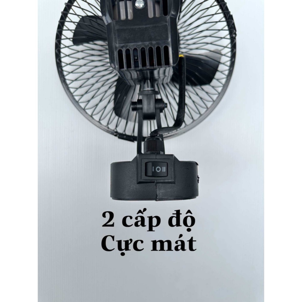 Quạt 8inch Boshun có 2 lấc chỉnh gió, có lấc quay dùng pin chân phổ thông 4cm